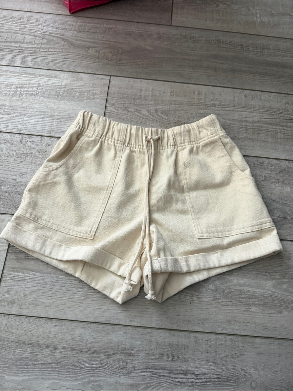 Aerie Cream Drawstring Casual Shorts